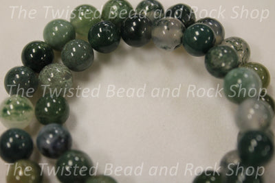 Moss Agate Gemstone Beads