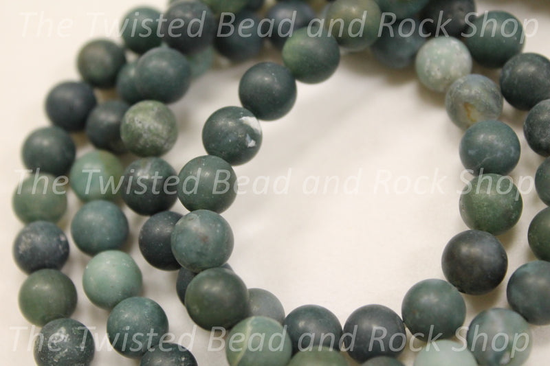 Moss Agate Gemstone Beads