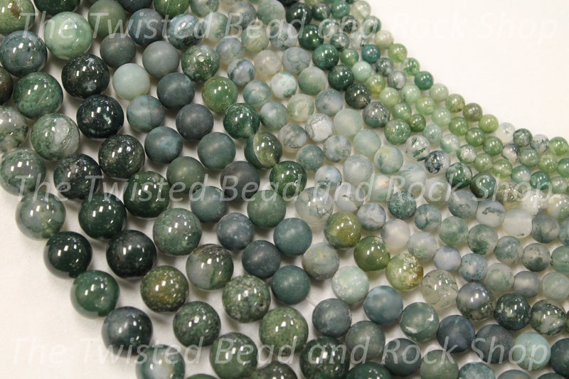 Moss Agate Gemstone Beads