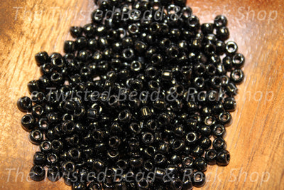 6/0 Opaque Black Seed Beads 