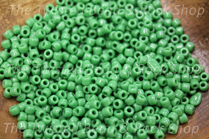 8/0 Opaque Green Seed Beads