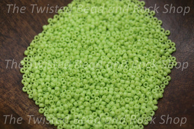 15/0 Opaque Lime Green Seed Beads