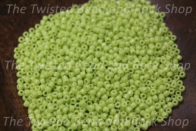 11/0 Opaque Lime Green Seed Beads