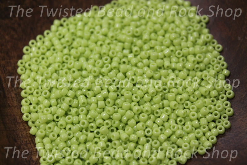 11/0 Opaque Lime Green Seed Beads