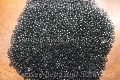 15/0 Opaque Round Black Seed Beads