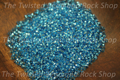15/0 Silver Lined Aqua Seed Beads