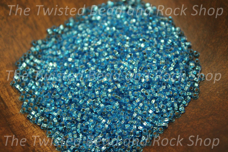 15/0 Silver Lined Aqua Seed Beads