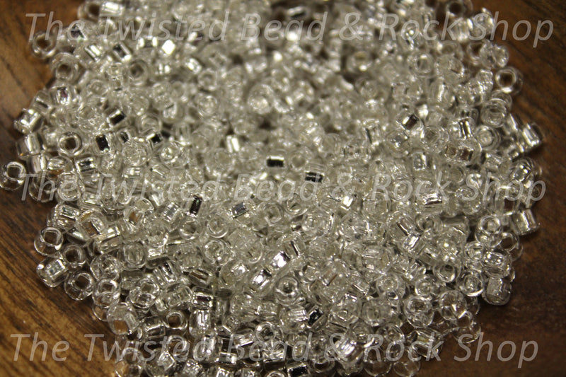 8/0 Silver Lined Crystal Seed Beads