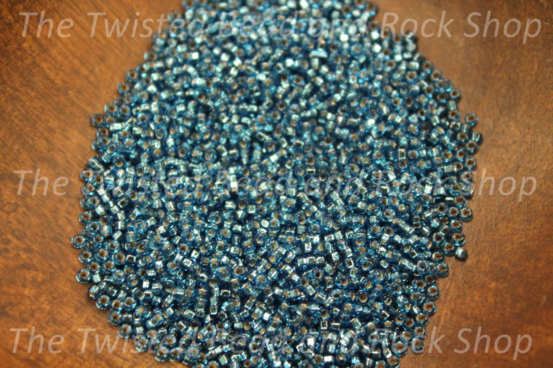 15/0 Silver Lined Deep Aqua Seed Beads