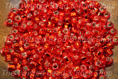 6/0 Silver Lined Red Seed Beads