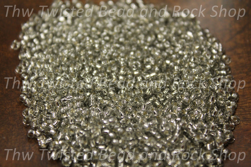 11/0 Silver Lined Round Grey Seed Beads