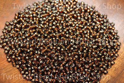 11/0 Silver Lined Round Chocolate Seed Beads