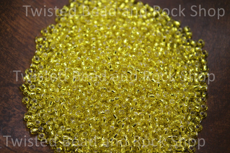 11/0 Silver Lined Round Yellow Seed Beads