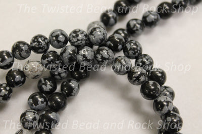 Obsidian Snowflake Gemstone Beads