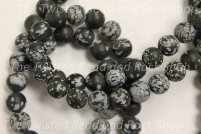 Obsidian Snowflake Gemstone Beads