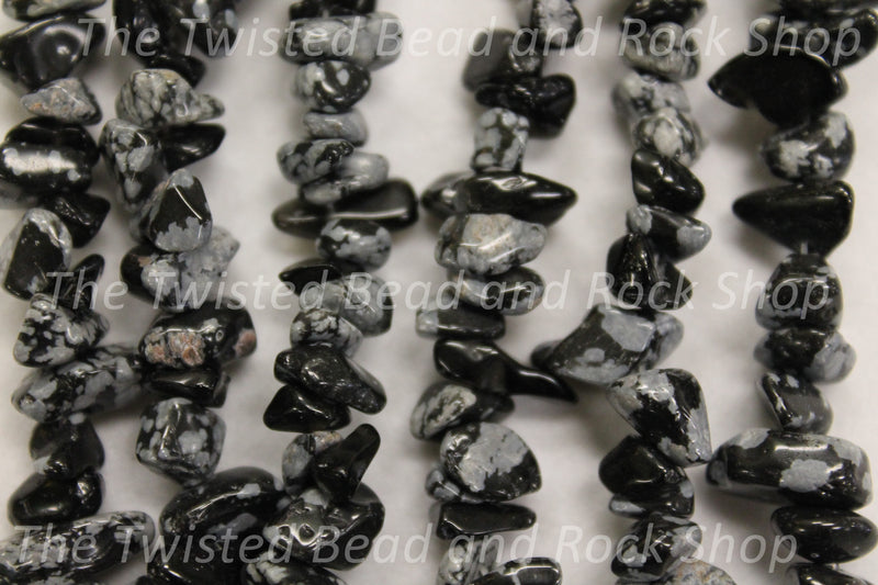 Obsidian Snowflake Gemstone Beads