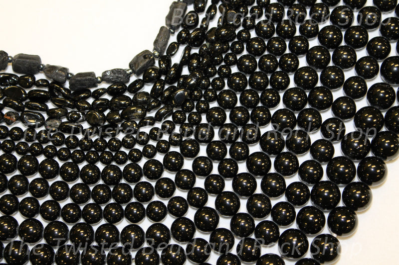 Black Tourmaline Gemstone Beads