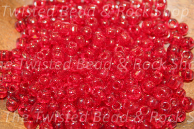 6/0 Translucent Dark Red Seed Beads