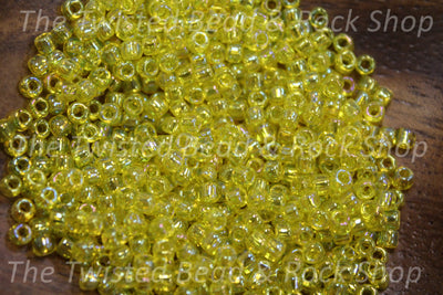 8/0 Transparent Yellow AB Seed Beads