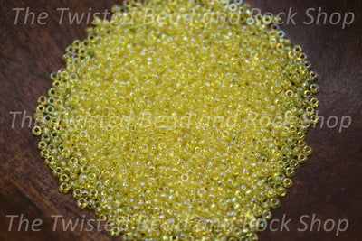15/0 Transparent Yellow AB Seed Beads