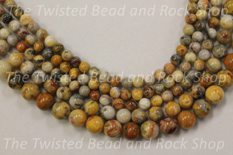 Agate Yellow Crazy Lace Gemstone Beads