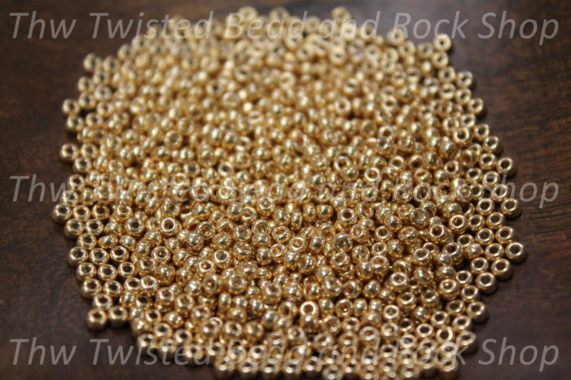 11/0 Yellow Gold Galvanized Seed Beads